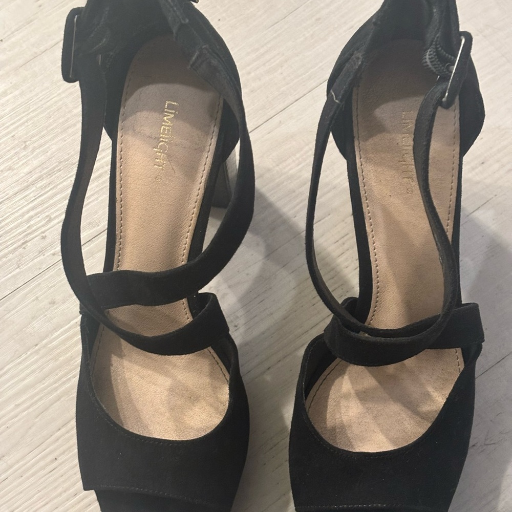 Limelight Black Double Strap Mary Jane Heels
